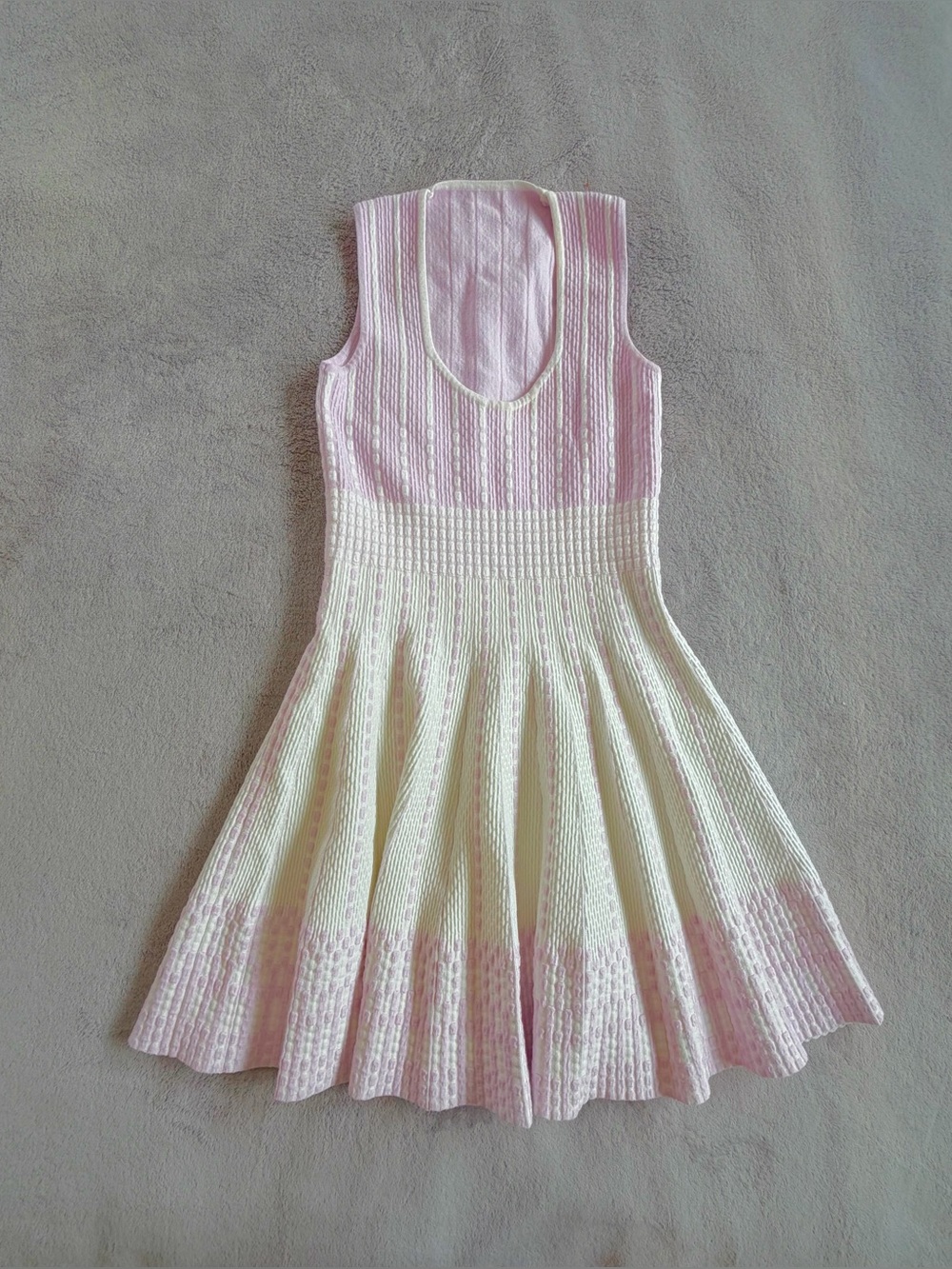 Just Cavalli Women Fit & Flare White Pink Viscose Scoop Neck Dress Size XS-S